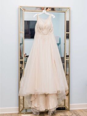 Ethereal Champagne Tulle Ball Gown